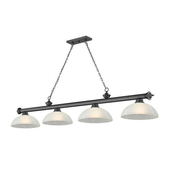 Z-Lite Cordon 4 Light Billiard, Bronze Plate & White Linen 2306-4BP-DWL14 - main